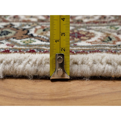 Traditional Wool Hand Knotted Rug Ivory 2.10X8.0  -O091025