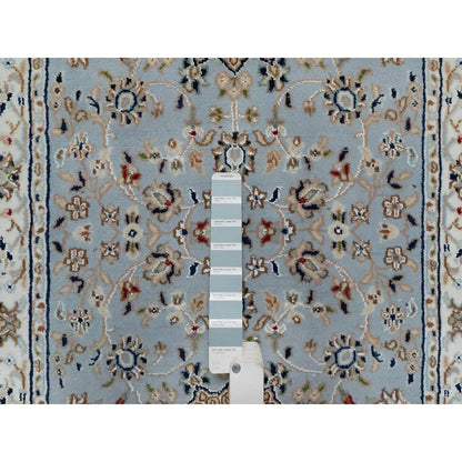 Traditional Wool & Silk Hand Knotted Rug Blue 2.8X12.9  -O091026