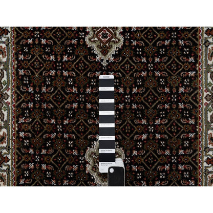 Traditional Wool Hand Knotted Rug Black 2.8X20.1  -O091027