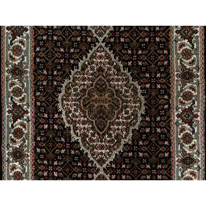 Traditional Wool Hand Knotted Rug Black 2.8X20.1  -O091027