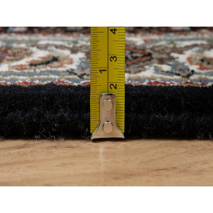 Traditional Wool Hand Knotted Rug Black 2.8X20.1  -O091027