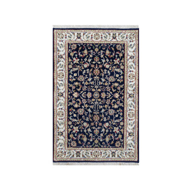 Traditional Wool & Silk Hand Knotted Rug Blue 2.8X4.1  -O091028