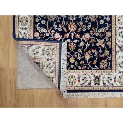 Traditional Wool & Silk Hand Knotted Rug Blue 2.8X4.1  -O091028