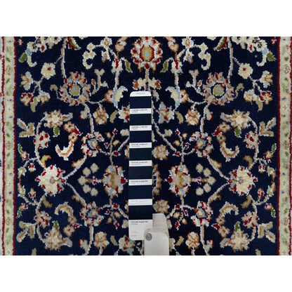 Traditional Wool & Silk Hand Knotted Rug Blue 2.8X4.1  -O091028