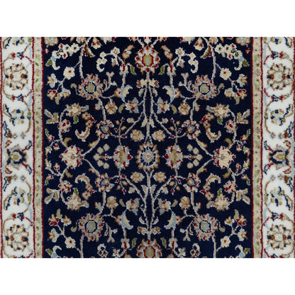 Traditional Wool & Silk Hand Knotted Rug Blue 2.8X4.1  -O091028