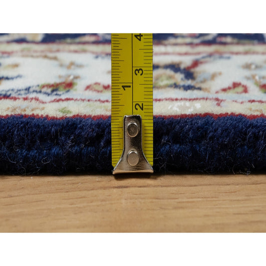 Traditional Wool & Silk Hand Knotted Rug Blue 2.8X4.1  -O091028