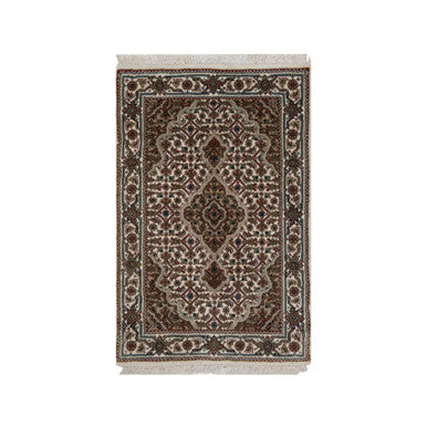 Traditional Wool Hand Knotted Rug Ivory 2.0X3.0  -O091030