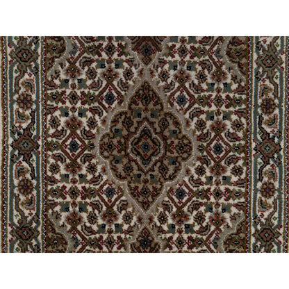 Traditional Wool Hand Knotted Rug Ivory 2.0X3.0  -O091030