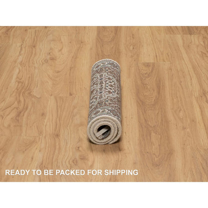 Traditional Wool Hand Knotted Rug Ivory 2.0X3.0  -O091030