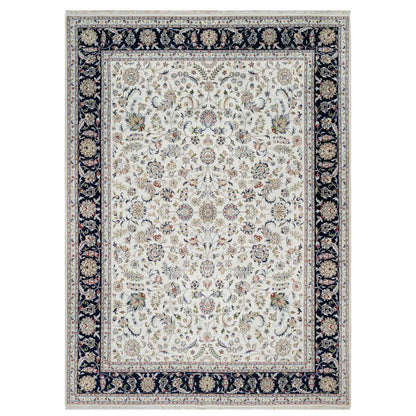 Traditional Wool & Silk Hand Knotted Rug Ivory 8.7X11.8  -O091033