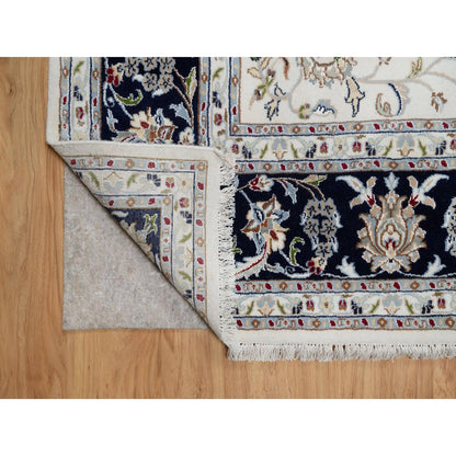 Traditional Wool & Silk Hand Knotted Rug Ivory 8.7X11.8  -O091033