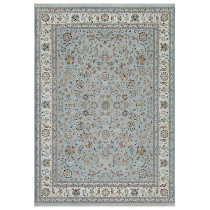Traditional Wool & Silk Hand Knotted Rug Blue 8.9X12.4  -O091037