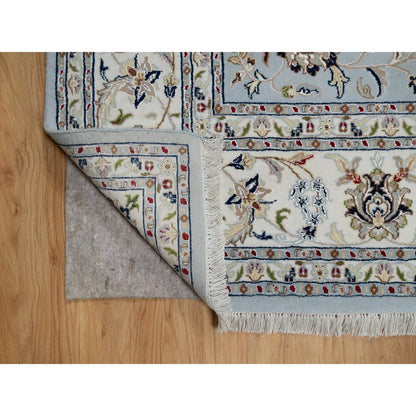 Traditional Wool & Silk Hand Knotted Rug Blue 8.9X12.4  -O091037