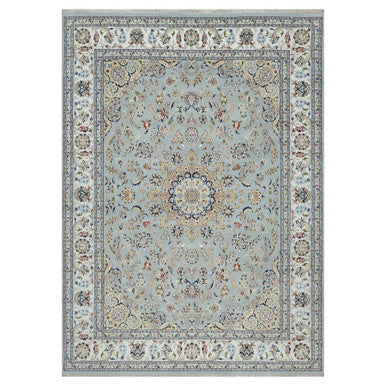 Traditional Wool & Silk Hand Knotted Rug Blue 9.0X12.3  -O091039