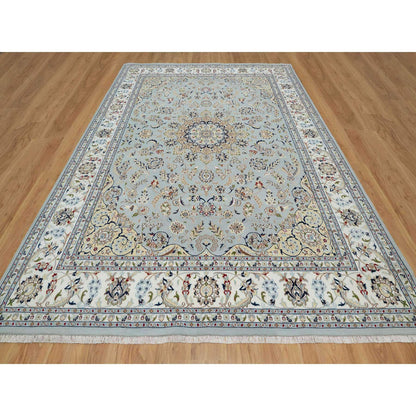 Traditional Wool & Silk Hand Knotted Rug Blue 9.0X12.3  -O091039