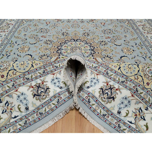 Traditional Wool & Silk Hand Knotted Rug Blue 9.0X12.3  -O091039
