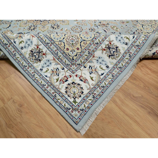 Traditional Wool & Silk Hand Knotted Rug Blue 9.0X12.3  -O091039
