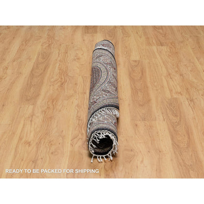 Traditional Wool Hand Knotted Rug Black 6.0X6.0  -O091043