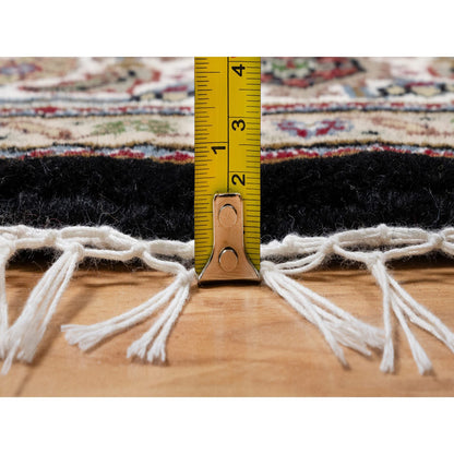 Traditional Wool Hand Knotted Rug Black 6.0X6.0  -O091043