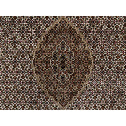 Traditional Wool Hand Knotted Rug Ivory 6.0X6.0  -O091044