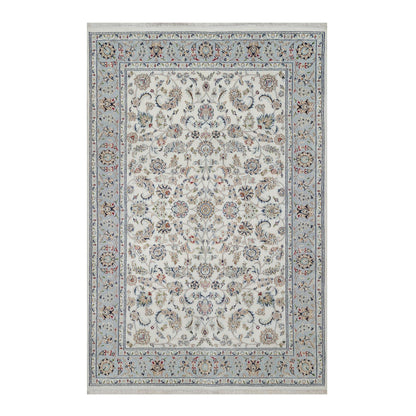 Traditional Wool & Silk Hand Knotted Rug Ivory 6.0X9.0  -O091049