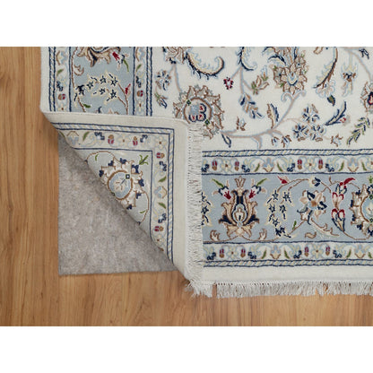 Traditional Wool & Silk Hand Knotted Rug Ivory 6.0X9.0  -O091049