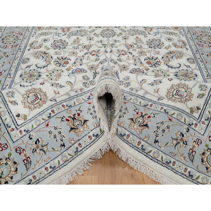 Traditional Wool & Silk Hand Knotted Rug Ivory 6.0X9.0  -O091049