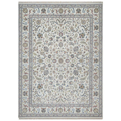 Traditional Wool & Silk Hand Knotted Rug Ivory 9.0X12.1  -O091055