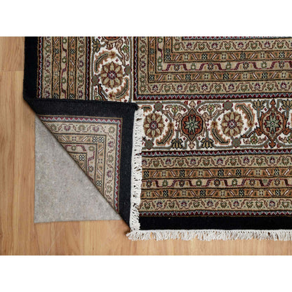 Traditional Wool Hand Knotted Rug Black 11.8X15.2  -O091056