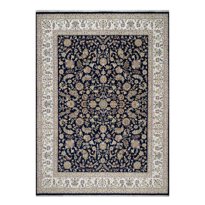 Traditional Wool & Silk Hand Knotted Rug Blue 8.10X12.2  -O091061