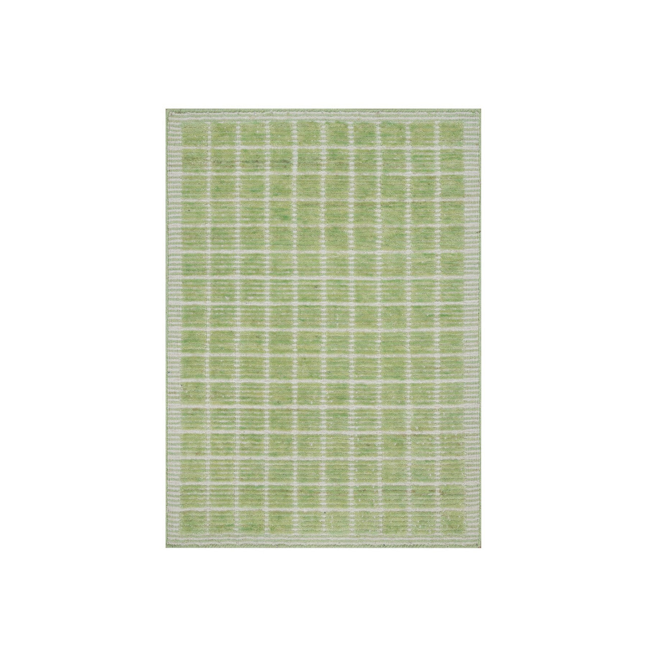 Modern and Contemporary Wool Hand Loomed Rug Green 2.2x3.1 -O091064