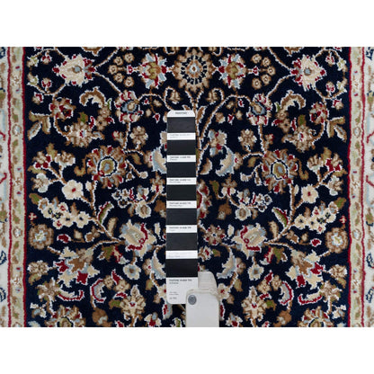 Traditional Wool & Silk Hand Knotted Rug Blue 2.6X13.3  -O091076