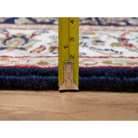 Traditional Wool & Silk Hand Knotted Rug Blue 2.6X13.3  -O091076