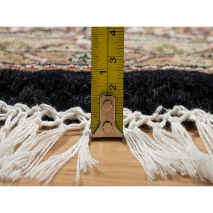 Traditional Wool Hand Knotted Rug Black 4.10X4.10  -O091077