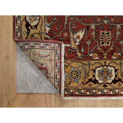 Traditional Wool Hand Knotted Rug Red 4.2X6.2  -O091080