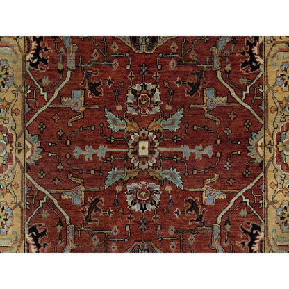 Traditional Wool Hand Knotted Rug Red 4.2X6.2  -O091080