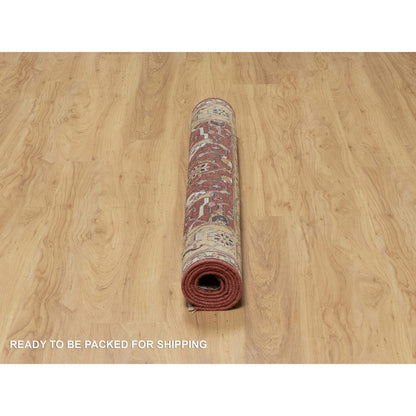 Traditional Wool Hand Knotted Rug Red 4.2X6.2  -O091080