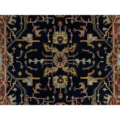 Traditional Wool Hand Knotted Rug Blue 4.1X6.2  -O091081