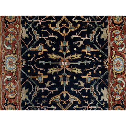 Traditional Wool Hand Knotted Rug Blue 3.1X5.2  -O091082