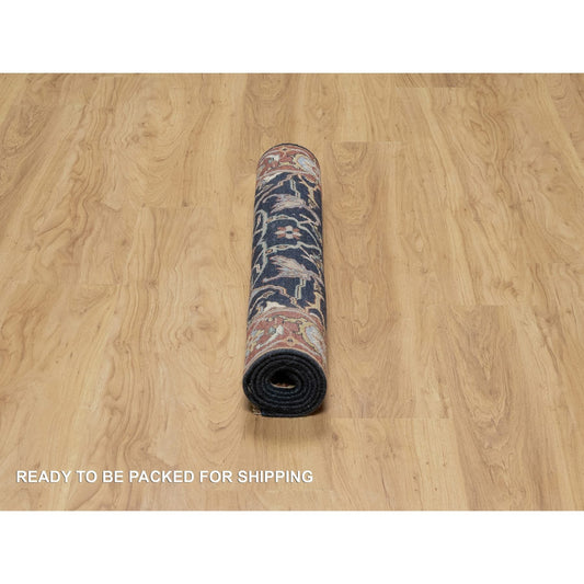 Traditional Wool Hand Knotted Rug Blue 3.1X5.2  -O091082