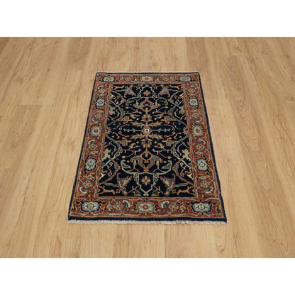 Traditional Wool Hand Knotted Rug Blue 2.1X3.1  -O091083