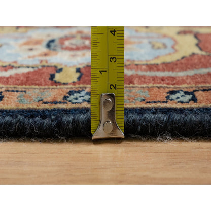 Traditional Wool Hand Knotted Rug Blue 5.1X7.2  -O091087