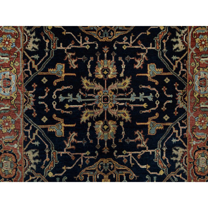 Traditional Wool Hand Knotted Rug Blue 4.2X10.2-O091088