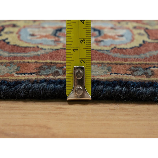 Traditional Wool Hand Knotted Rug Blue 4.2X10.2-O091088