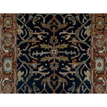 Traditional Wool Hand Knotted Rug Blue 2.7X10.2  -O091089
