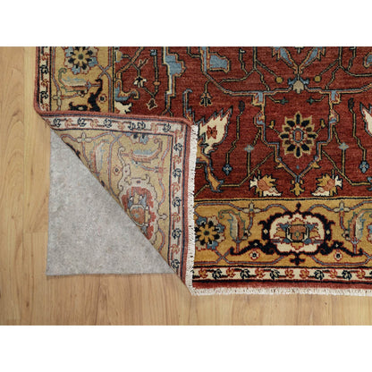 Traditional Wool Hand Knotted Rug Red 4.2X12.1  -O091090