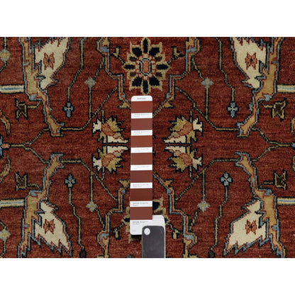 Traditional Wool Hand Knotted Rug Red 4.2X12.1  -O091090