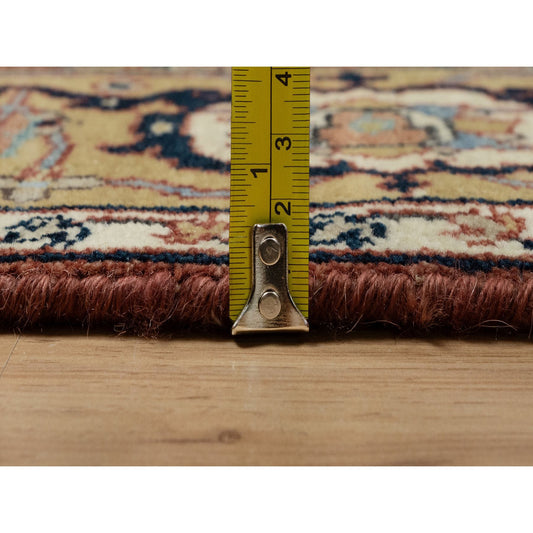 Traditional Wool Hand Knotted Rug Red 4.2X12.1  -O091090