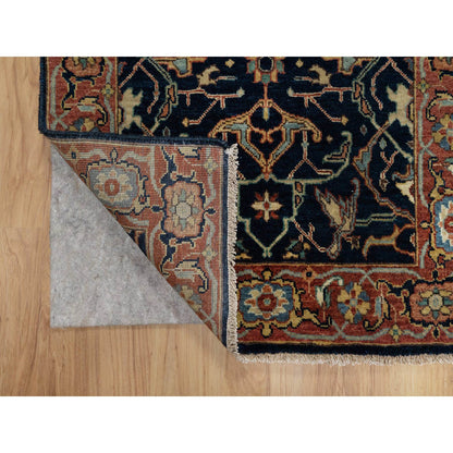 Traditional Wool Hand Knotted Rug Blue 2.6X8.1  -O091092