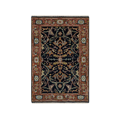 Traditional Wool Hand Knotted Rug Blue 2.0X3.2  -O091094